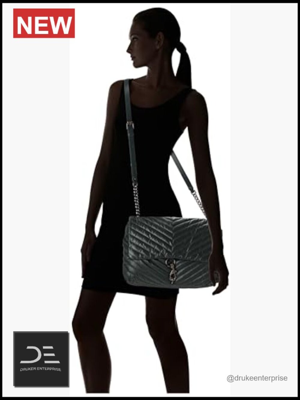 Quilted Hobo Shoulder Bag with Magnetic Closure - Picture 2 of 6